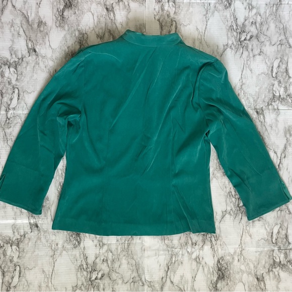 Leslie Fay | VINTAGE Blazer in jade green Open front women’s size 14 - Picture 3 of 8